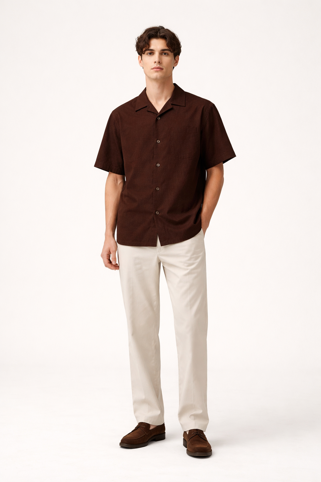 Chocolate Brown Camp Shirt
