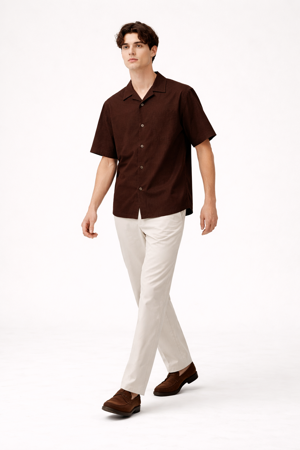 Chocolate Brown Camp Shirt